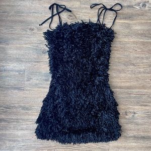 Mini Black Feather Dress
